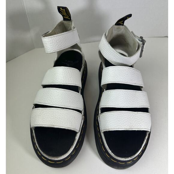 Doc Dr Martens Clarissa II Quad White Milled Nappa Leather Gladiator Sandals 11 - Picture 11 of 16